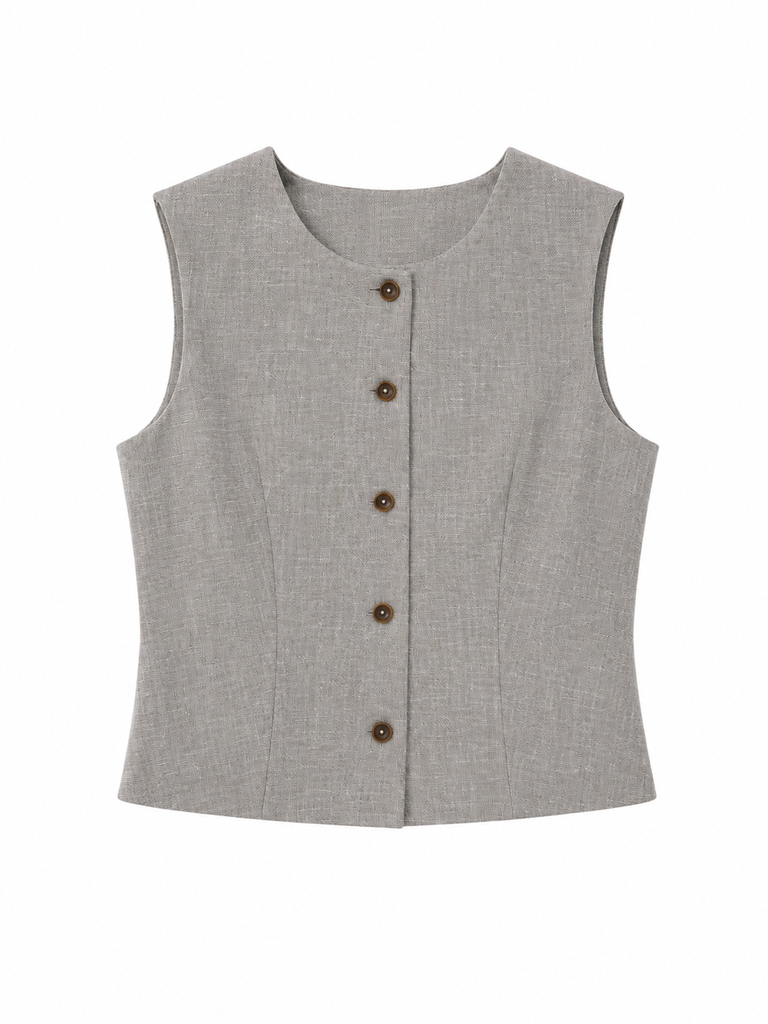 Structured Linen-Blend Vest
