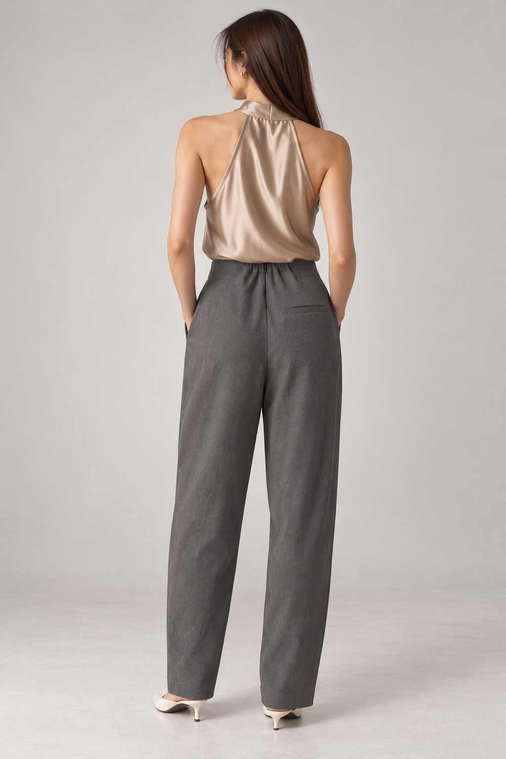 Draped Wide-Leg Pant