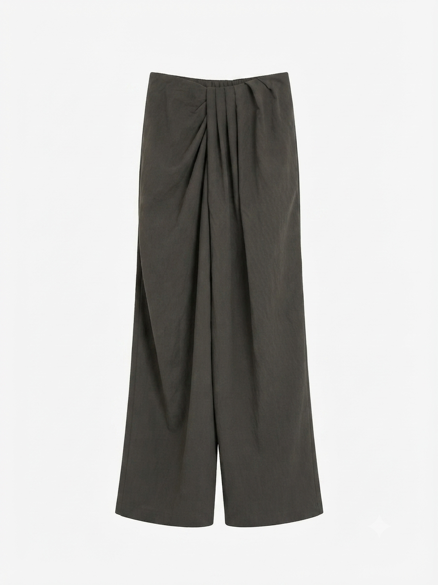 Draped Wide-Leg Pant