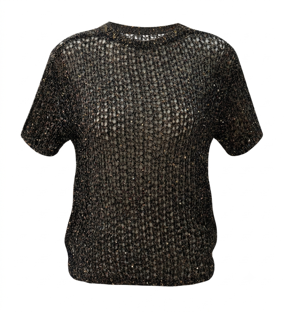 Bouclé Open-Knit Tee