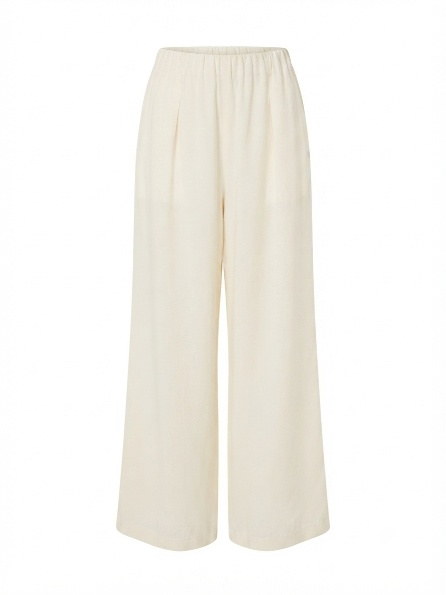Minimalist Pleated Wide-Leg Trousers