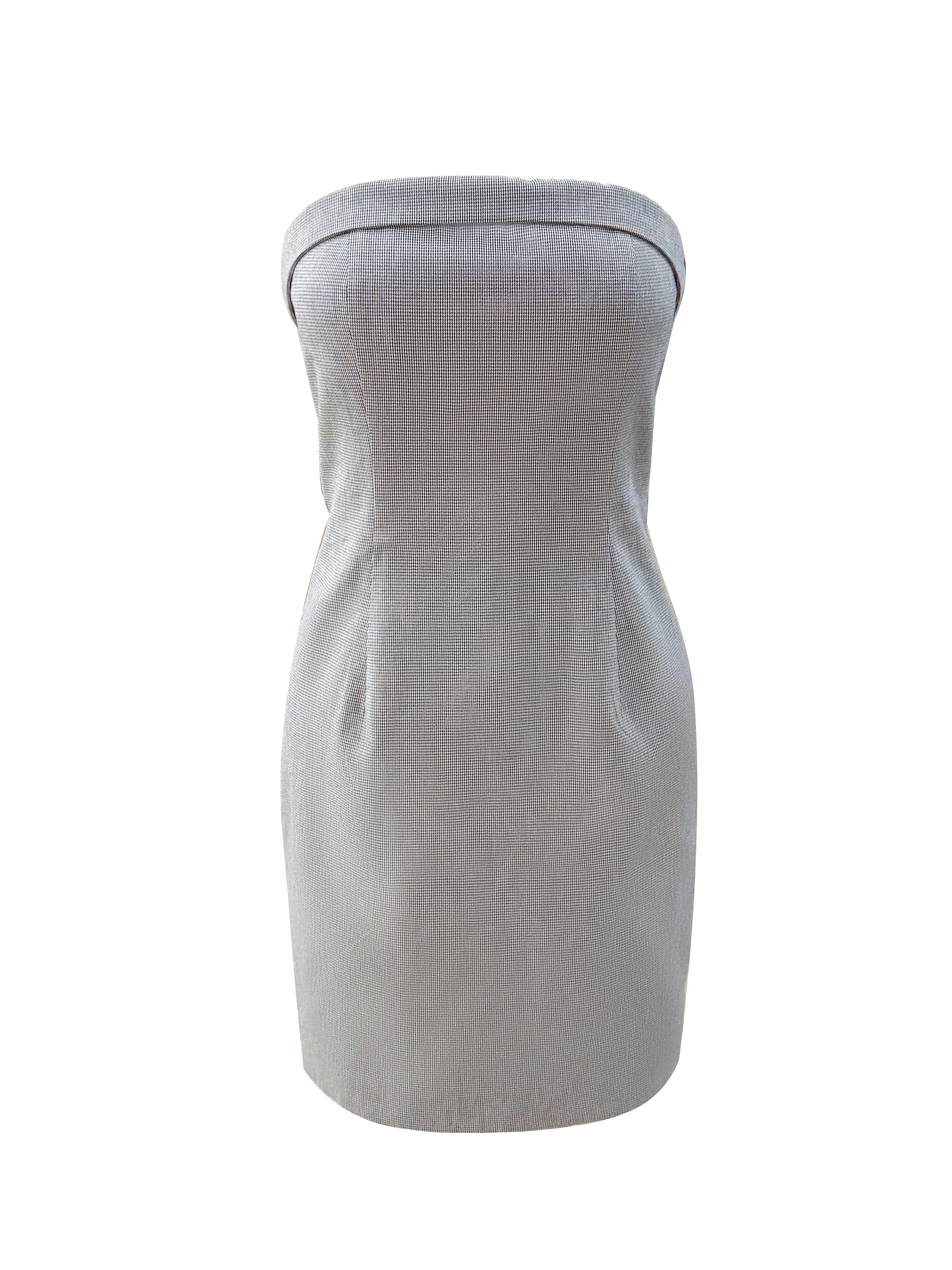 Chic Strapless Tailored Mini Dress