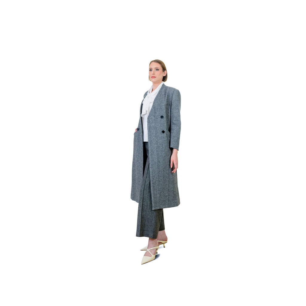 Structured Wool Blend Long Coat