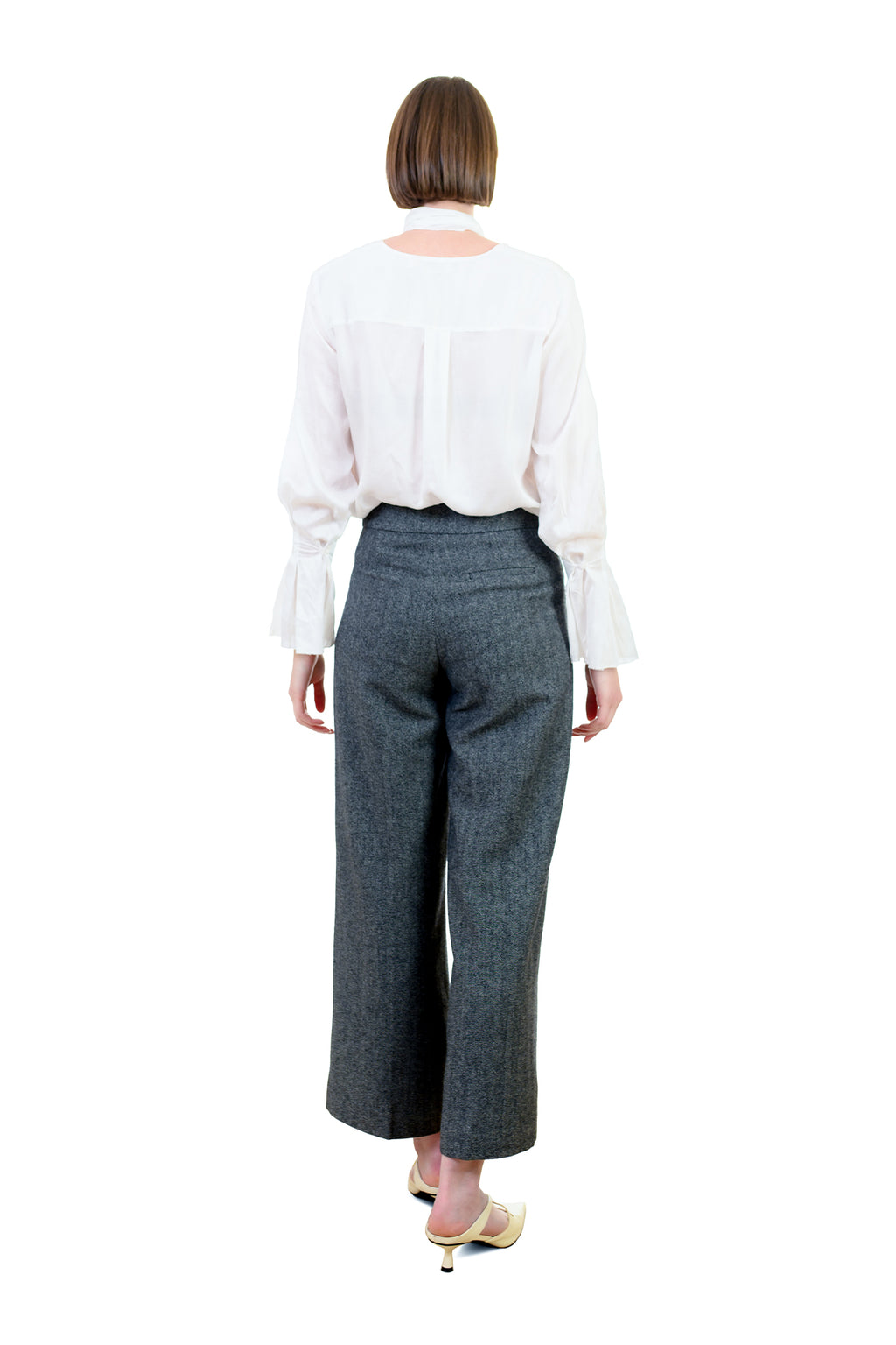 Mid-Night Gray Wool Blend Pants