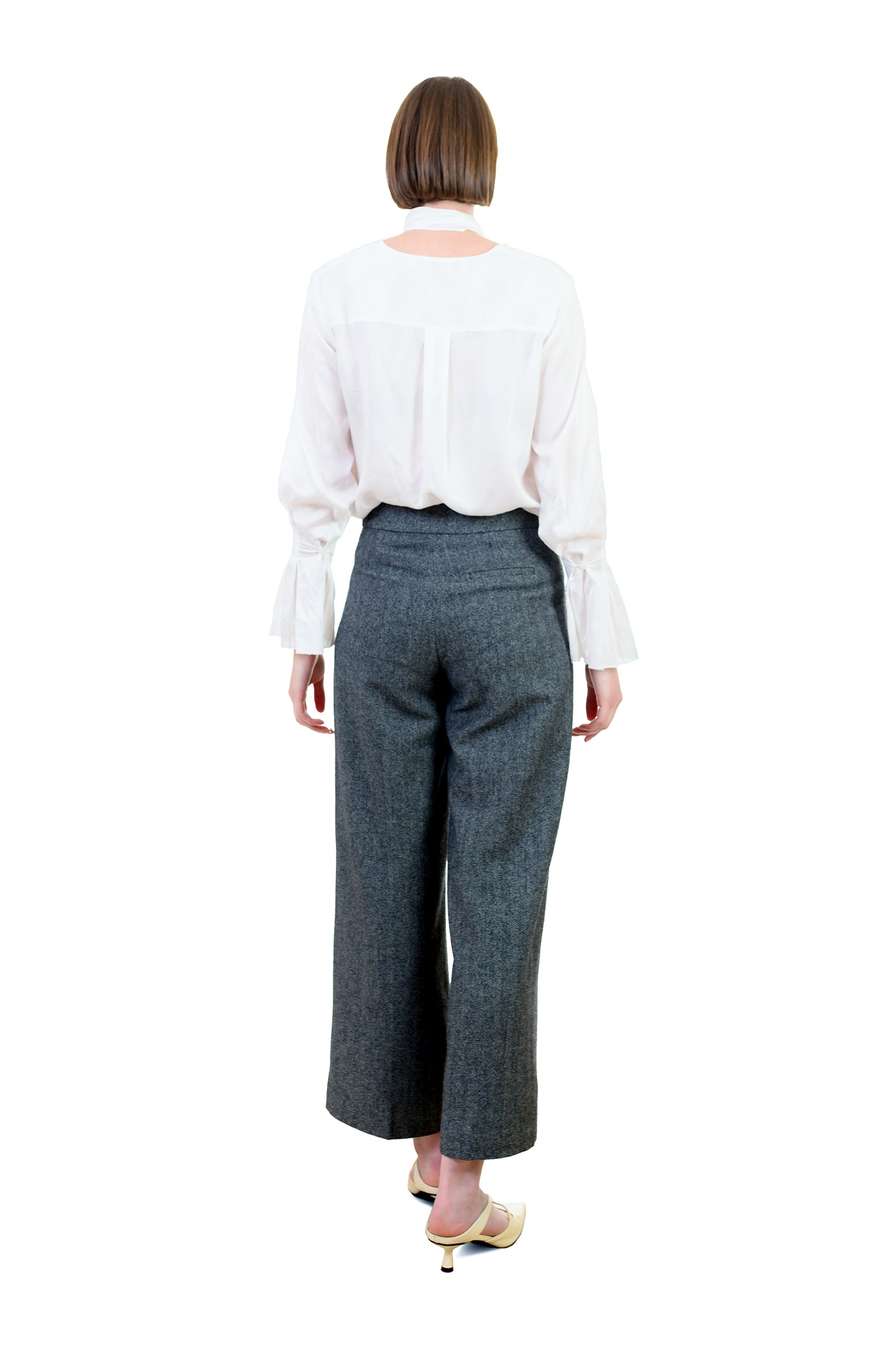 Mid-Night Gray Wool Blend Pants