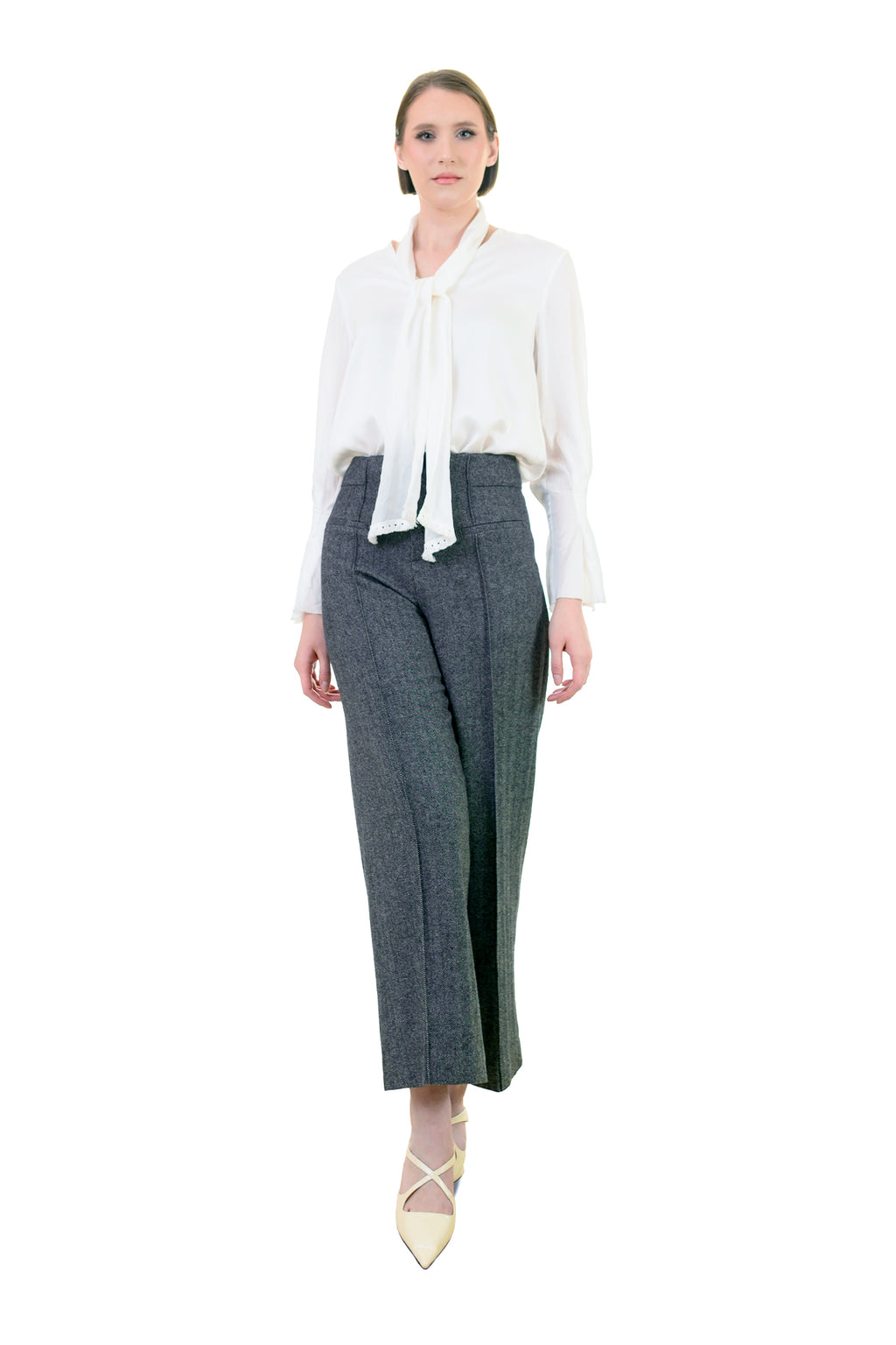 Mid-Night Gray Wool Blend Pants