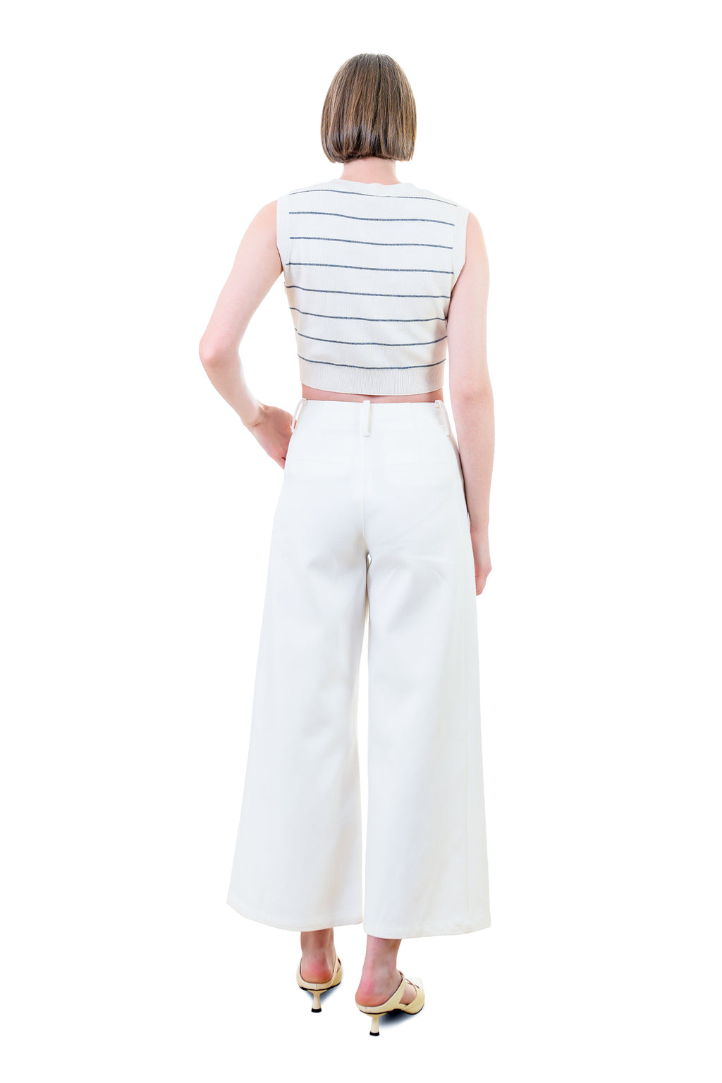 Ivory Wide-Leg Pants